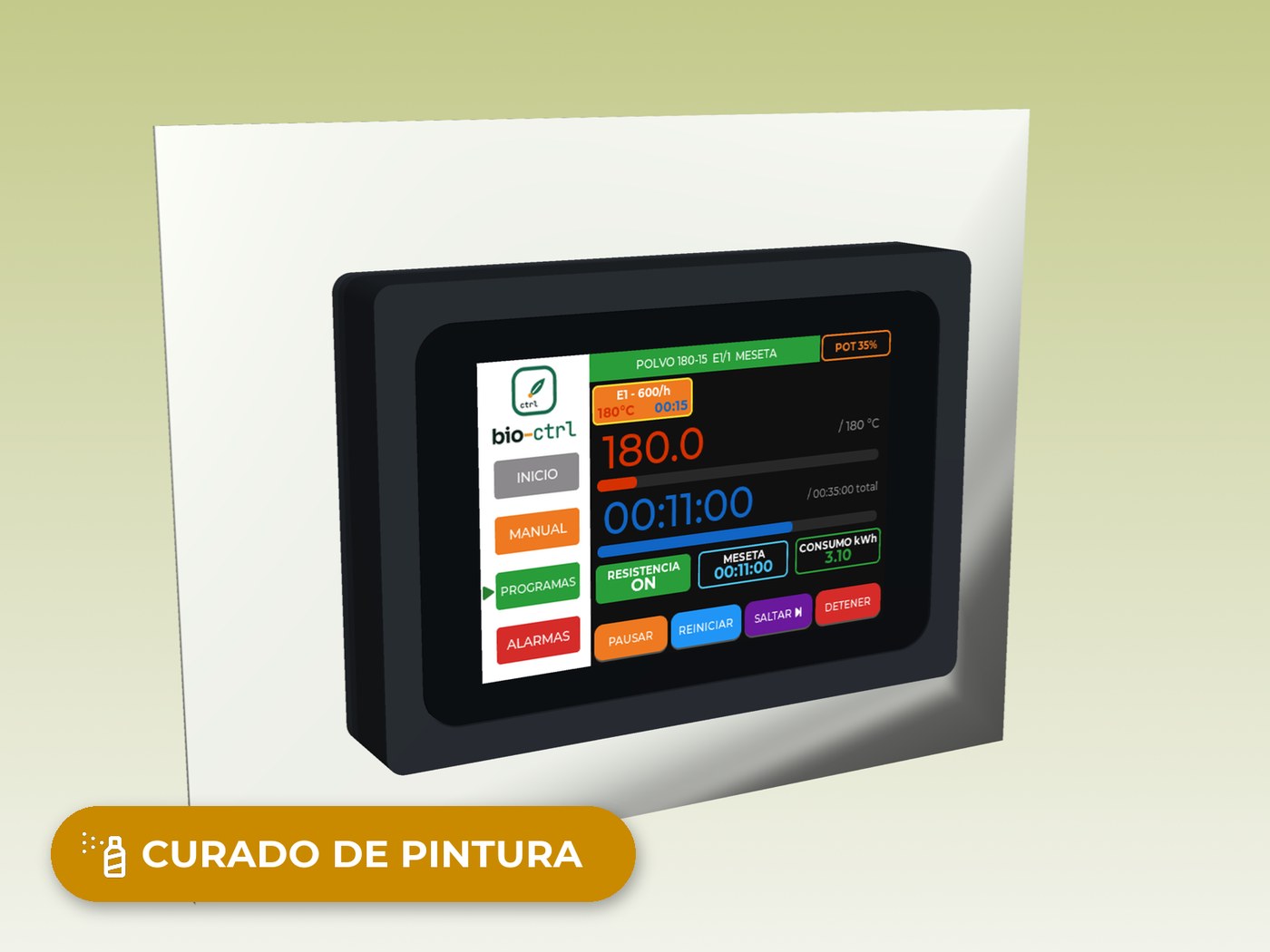 Controlador para hornos de curado de pintura