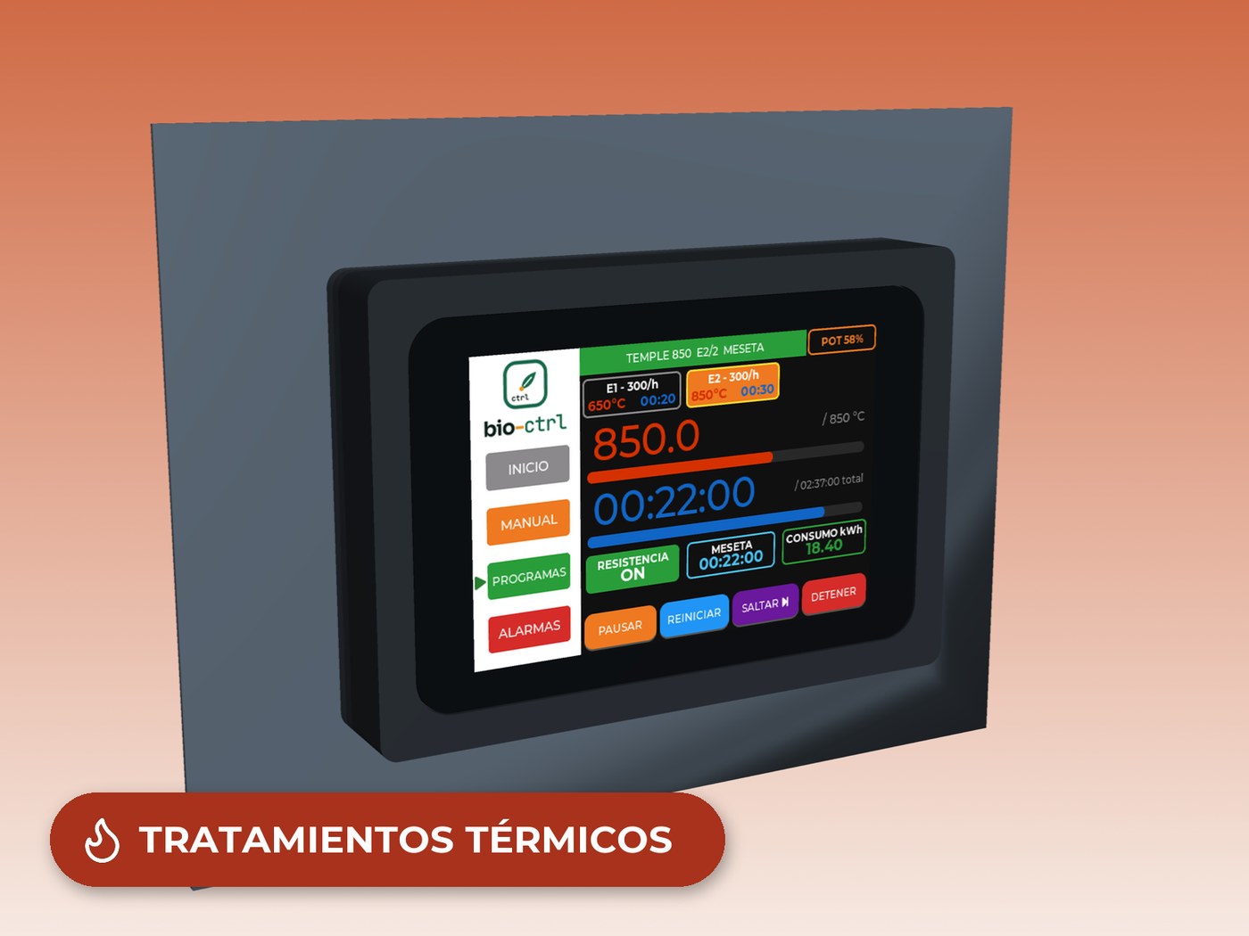 Controlador para hornos de tratamientos térmicos y laboratorio